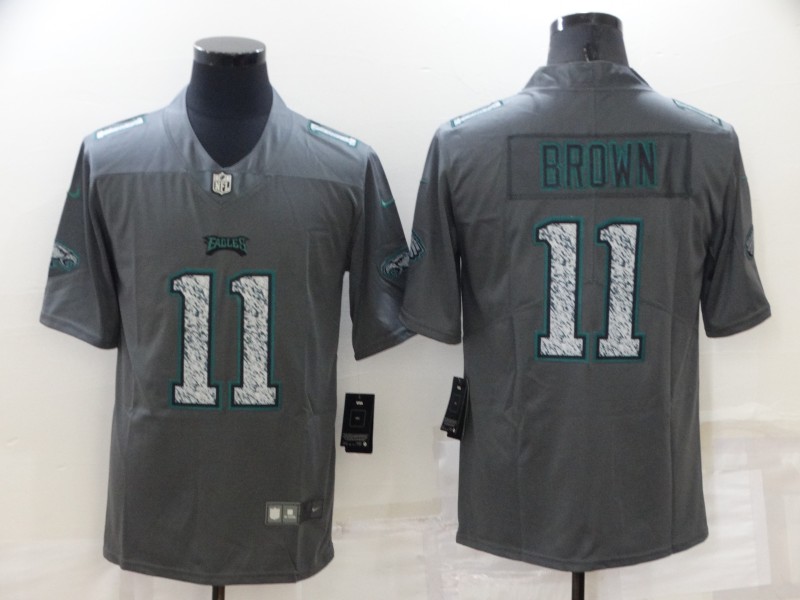 Men's Philadelphia Eagles A.J. Brown #11 Gray Jersey